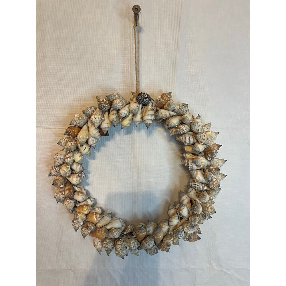 Sea Shell Wreath Handmade 11" Beach House Unique